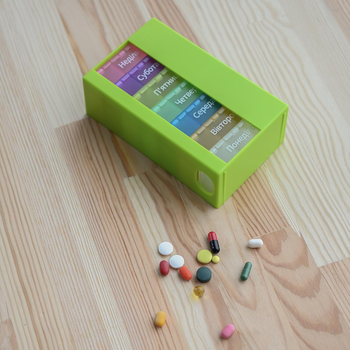 Органайзер для таблеток MVM, 7 дней PC-01 GREEN пластиковый зеленый