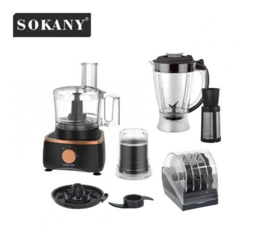 Кухонний комбайн 7 в 1 Sokany SK-7040 1000 Вт міксер кавомолка м'ясорубка і слайсер Чорний