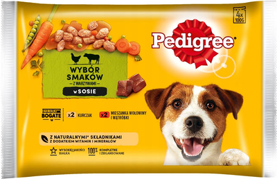 Mokra karma dla psów Pedigree mix smaków 4 x 100 g (5900951125737)