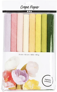 Набір крепового гофрованого паперу Creative Toys пастельні кольори 8 аркушів  (5712854455367)