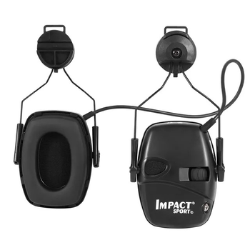 Навушники активні Impact Sport із кріпленням на касці Fast чорний