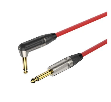 Інструментальний/гітарний/міжблочний кабель Jack 6,3 - кутовий Jack 6,3 Roxtone TGJ-J110-L1 1м