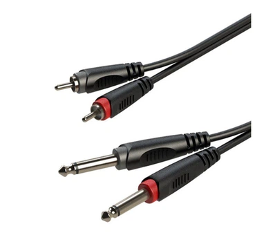 Готовый аудио кабель 2xJack 6,3 mono — 2xRCA Roxtone SAC-C150-L2 2м