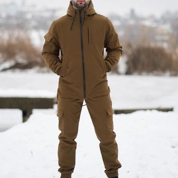 Чоловічий Комплект Куртка Softshell + Штани на флісі / Костюм Intruder койот розмір S