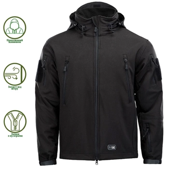 Куртка M-Tac Soft Shell з підстібкою Black XL