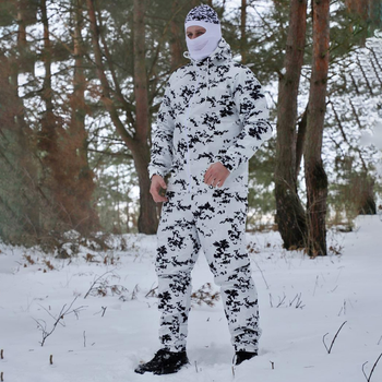 Чоловічий Маскувальний Костюм Куртка + Штани / Маскхалат білий піксель розмір 3XL