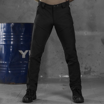 Мужские брюки Patriot stretch cotton с высоким поясом черные размер XL