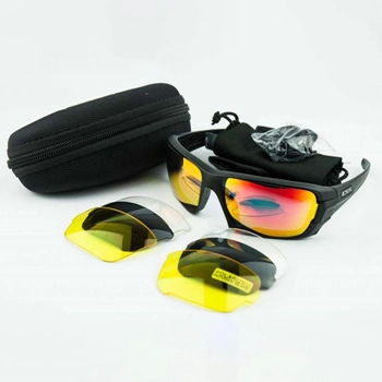 Защитные баллистические очки с 4-мя сменными линзами и чехлом размер универсальный