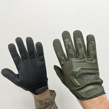 Перчатки Mechanix M-Pact с защитными накладками олива размер S