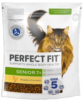 Sucha karma dla kotów Perfect Fit Senior 7+ z kurczakiem 750 g (5900951307508)