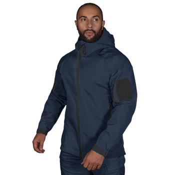 Мужская Куртка Camotec Stalker SoftShell на микрофлисе темно-синяя / Демисезонная верхняя одежда размер 2XL