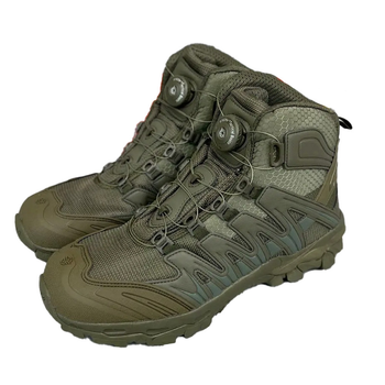 Мужские Ботинки с автоузлом и мембранной технологией олива / Демисезонная обувь на двойной подошве 41