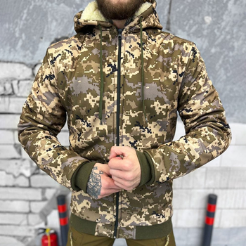 Мужская зимняя куртка Softshell с меховой подкладкой / Бушлат пиксель размер M