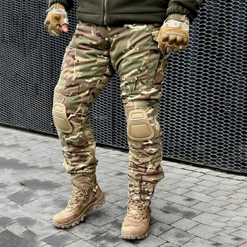 Чоловічі зимові штани з наколінниками / Брюки Rip-stop мультикам розмір 3XL