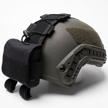 Карман-Противовес с липучками на шлем / Итог типа FAST черная размер 11 х 25 х 3см