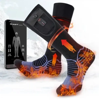 Зимние носки с подогревом Dr. Warm, аккумуляторные, управление через смартфон, обогрев до 11 часов, черные, размер 41-44