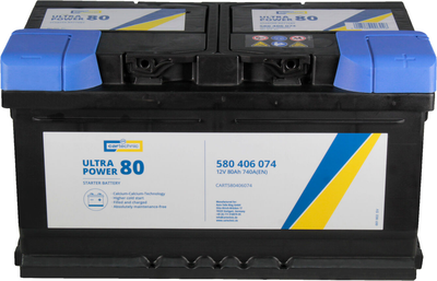 АКБ 80-А/ч (Cartechnic) Ultra Power (R+) 760А (315x175x175мм.) CART580406074