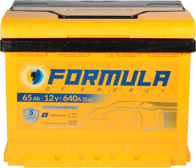 АКБ 65-А/Ч (Formula) Professional (R+) 640A (242х175х190мм.)