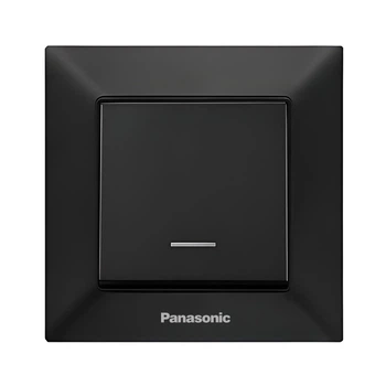 Вимикач Panasonic Arkedia Slim одноклавішний з підсвічуванням Чорний (WNTC0002-2BL)