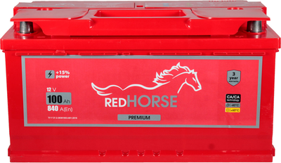 АКБ 100-А/год (Red Horse) Premium (R+) 840A (353х175х190мм.)