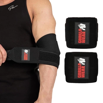 Локтевые бинты Gorilla Wear Elbow Wraps Black 150 см