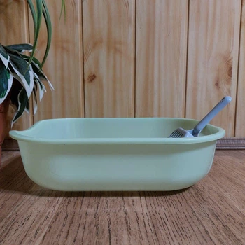 Открытый туалет лоток для котят кошки с лопаткой 35*27*10см