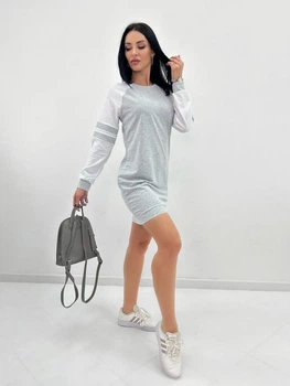 Женское спортивное платье Fashion из двунитки 50/52 серый(меланж)