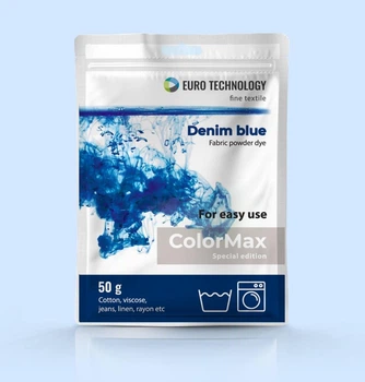 Cиняя джинсовая краска-краситель для ткани, ColorMax «Denim blue», 50 г