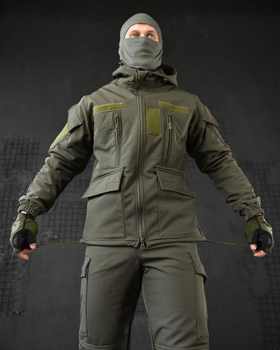 Тактичний теплий військовий комплект Habber ( Куртка + Штани ), Камуфляж: Олива, Розмір: XXL