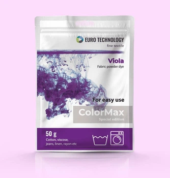 Фіолетова фарба-барвник для тканини, ColorMax «Viola», 50 г