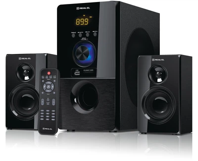 Колонки 2.1 REAL-EL M-555 (55Вт, Bluetooth, USB, SD, FM, ДУ)
