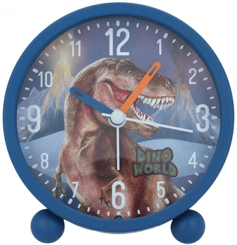 Zegar stołowy Dino World Dinosaur Blue z budzikiem (4010070633189)