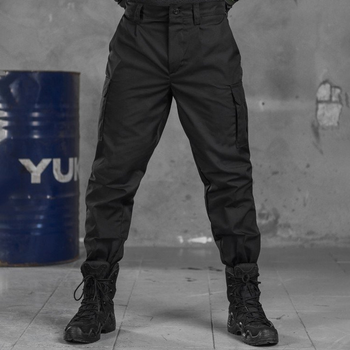 Мужские крепкие Брюки с Накладными карманами на липучках / Плотные Брюки рип-стоп черные размер L