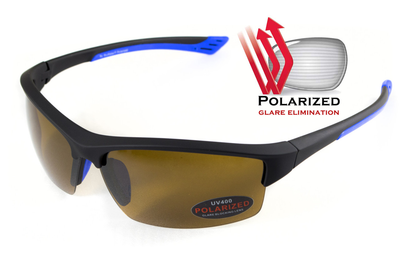 Поляризаційні окуляри BluWater Daytona-1 Polarized (brown) коричневі в чорно-синій оправі