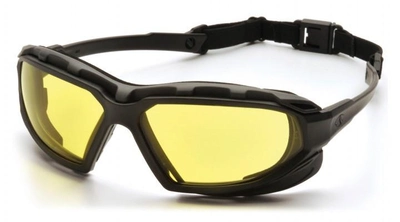 Захисні тактичні окуляри з ущільнювачем Pyramex Highlander-PLUS (amber) Anti-Fog, жовті