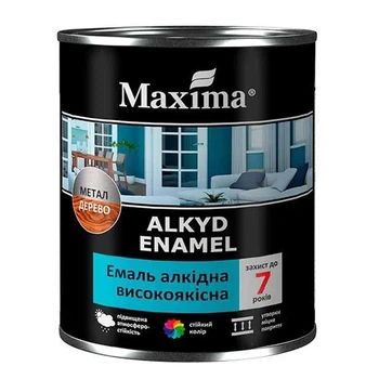 Эмаль алкидная высококачественная, серая, ТМ «Maxima» - 2,3 кг.