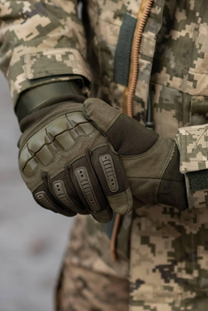 Тактические перчатки с антискользкими вставками и защитными накладками XL