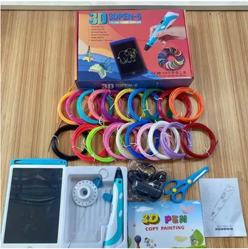Набір для творчості 3Д ручка 3D Pen-6 c LCD дисплеєм Графічний планшет Трафарети 100 м пластику в комплекті