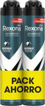 Zestaw antiperspirantów Rexona Men Advanced Protection Invisible Black & White w sprayu 2 x 200 ml (8720182349484)