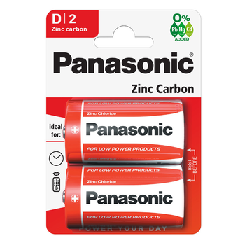 Батарейки вугільно-цинкові Panasonic D 2 шт. PNR20-2BP (5410853032779)