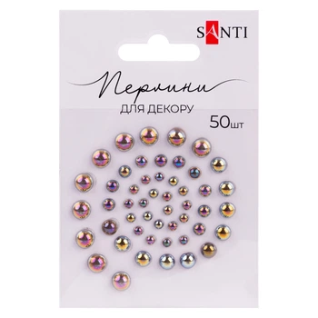 Перлини SANTI 742974 бронза райдужна, самоклеючі (50шт.) /742974/