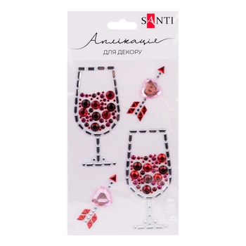 Аплікація SANTI 742990 "Romantic" 9,5х8см зі страз самоклеючих /742990/