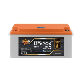 Литий-железо-фосфатный (литий-ферумный) аккумулятор LogicPower LP LiFePO4, LCD, BMS 200A/100А, 12.8 В 230 Ач Smart BT