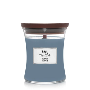Ароматическая свеча Woodwick Medium Tempest с морской солью и жемчужинами 275 г