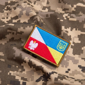 Шеврон нашивка на липучці IDEIA прапор України та Польщі вишитий патч 5 х 8 см 2 шт (2200004295510)