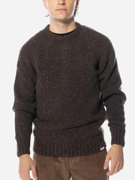 Sweter męski wełniany Edmmond Studios Paris Sweater Plain "Brown" 323-60-02750 L Brązowy (8435629079595)