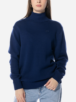 Sweter z golfem damski bawełniany luźny Adidas Premium Essentials Knit Jumper W "Dark Blue" IM3825 S Granatowy (4066763107734)