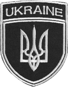 Шеврон IDEIA на липучці Тризуб України UKRAINE вишитий патч 7х9 см (2200004305769)