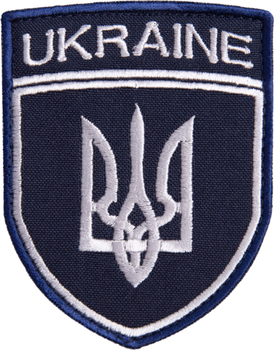 Шеврон нашивка на липучке IDEIA Укрзализныця Украина, вышитый патч 7х9 см борт синий (2200004293844)