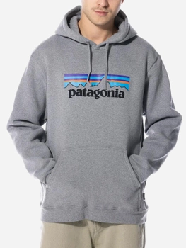 Bluza męska z kapturem Patagonia P-6 Logo Uprisal Hoody "Gravel Heather" 39622-GLH XL Szara (194187655808)
